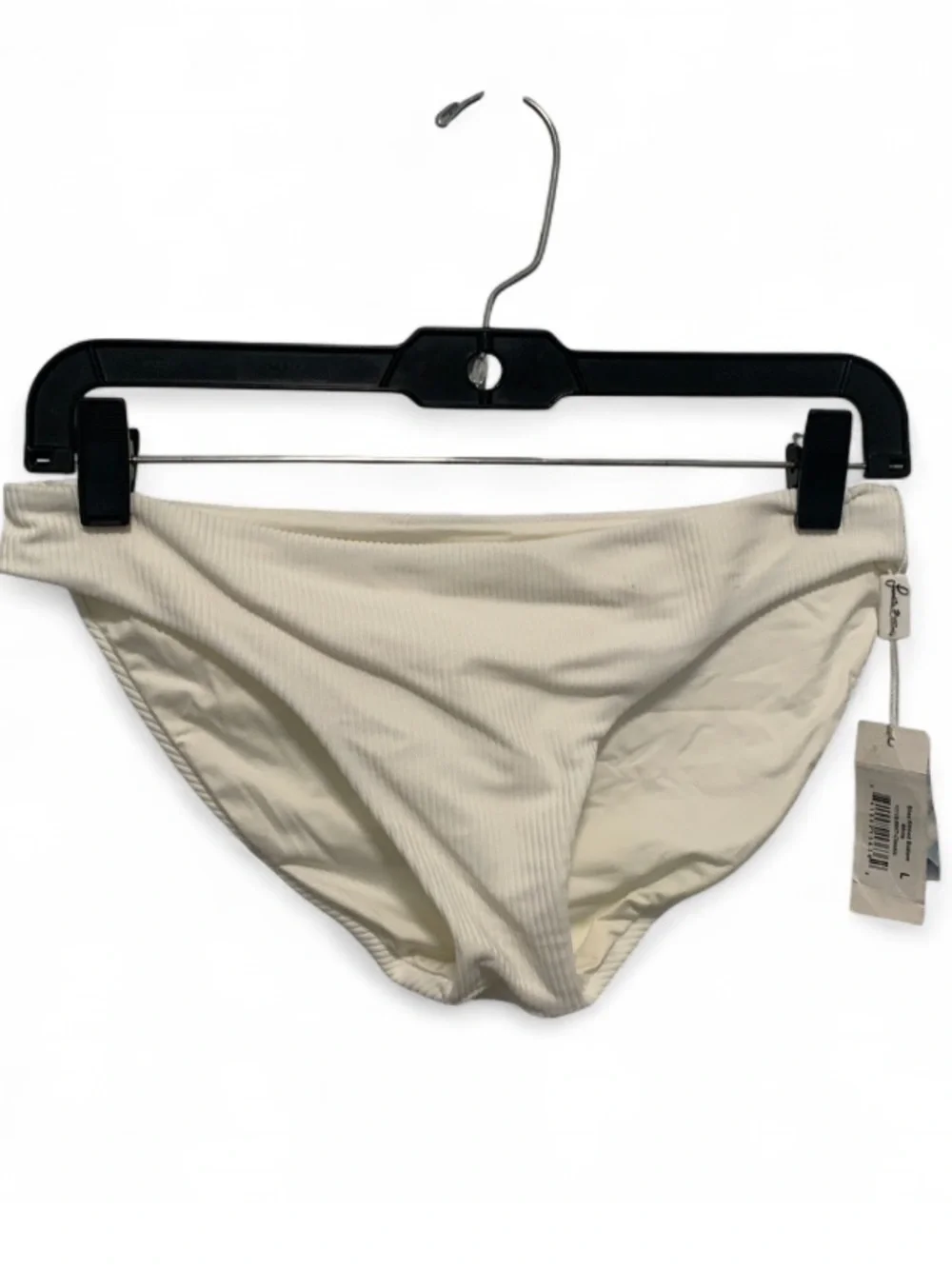 NWT Frankie’s Bikinis Shea Ribbed White Bikini Bottom